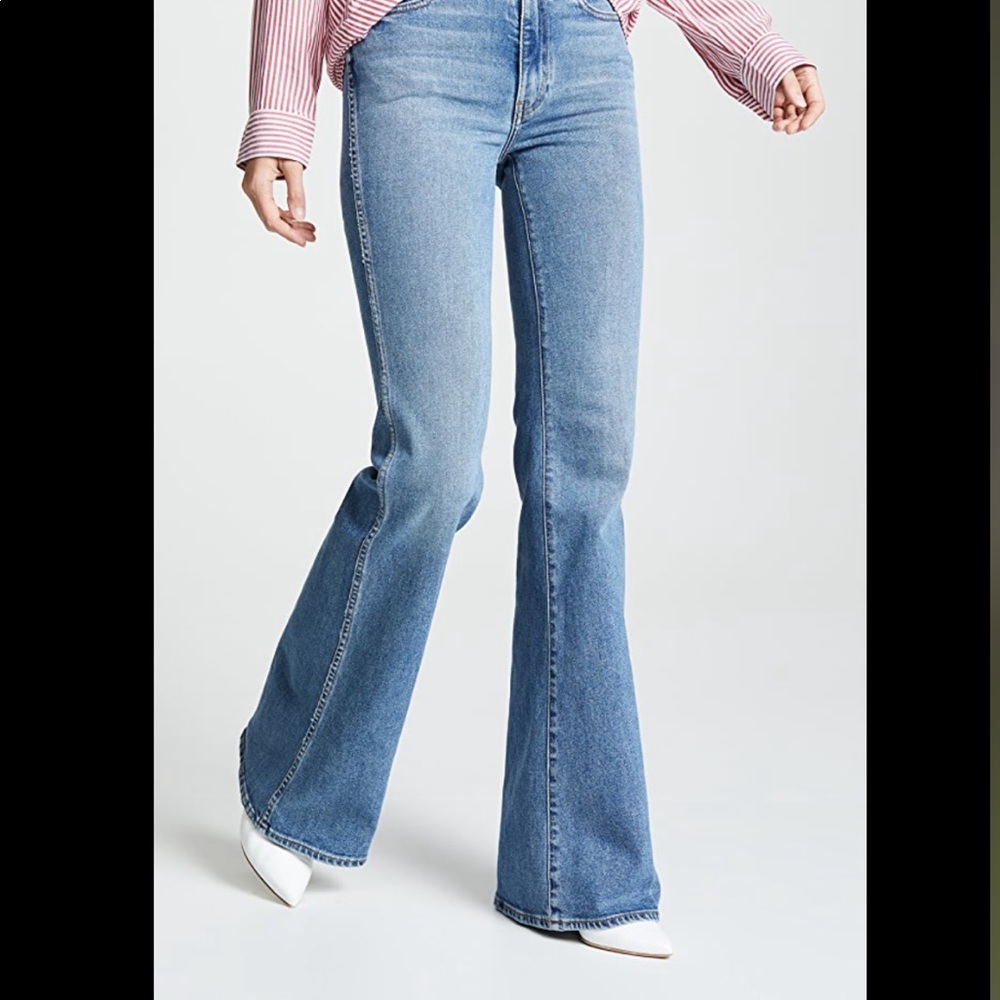 Khaite Reese Denim mid rise flare